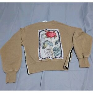 The Nu Vintage Taupe Graphic Crewneck Sweatshirt‎ Women's Small NWT MSRP $108